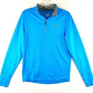 Under Armour Run 1/4 Zip Small Lightweight Pullover Sweater Blue Size S